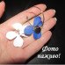 Разные бело-синие серьги Цветы – 5552