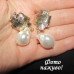 Жемчужные серьги Малиновые кристаллы – 5562