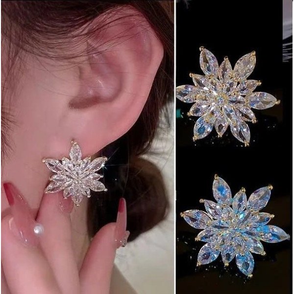 Сережки в стразах Іскри - 5655