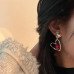 Сережки Серця з червоними кристалами - 5724
