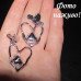 Сережки Серця з червоними кристалами - 5724