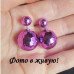 Серьги шарики Dior Диско фиолет 