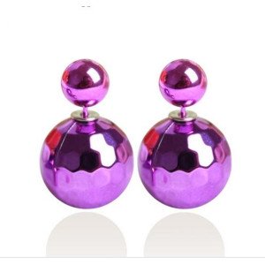 Серьги шарики Dior Диско фиолет 