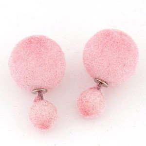 Серьги шарики Dior Розовые пушинки