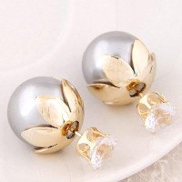 Серьги шарики Dior с цирконами Чувственность в сером