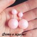 Серьги шарики Dior Снежки розовые