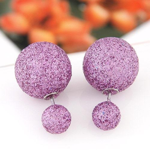Серьги шарики Dior Снежки сиреневые