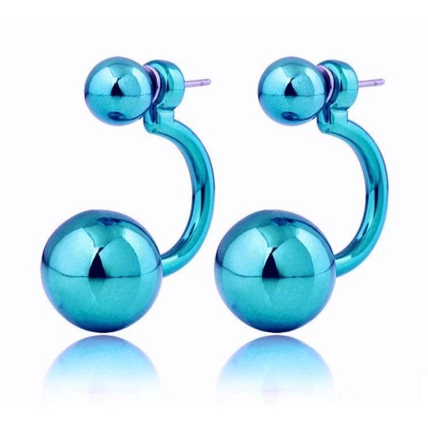 Серьги Бирюзовые шарики Дуэт CHANEL
