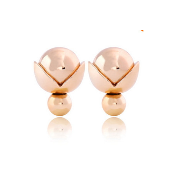 Серьги шарики Dior Цветок с золотым