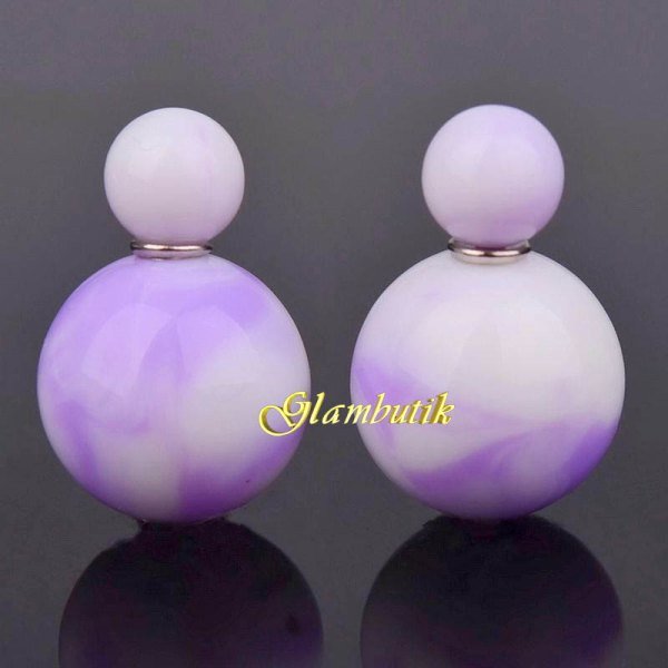 Серьги Мраморные шарики Dior сиреневые