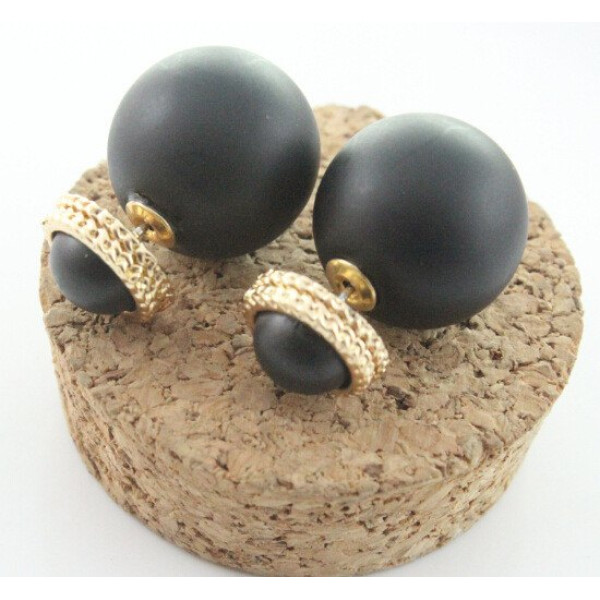 Серьги шарики Dior Матовый мираж черный