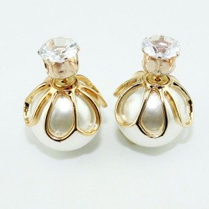 Серьги шарики Dior с цирконом Нимезида