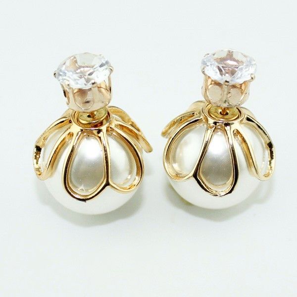 Серьги шарики Dior с цирконом Нимезида