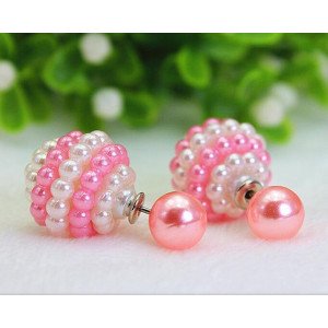 Серьги шарики Dior Ягодки земляники в полосу