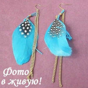 Серьги с перьями и цепями Небесная мечта