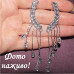 Вечірні сережки кафи ланцюги з кристалами - 1155