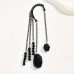 Чорна каффа з ланцюгами і намистинами Грані – 2349