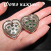 Сережки серця зелені в трояндах – 2510