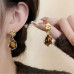 Серьги с камнем тигровый глаз Капли – 4328