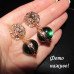 Винтажные зеленые серьги львы – 10-831