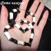 Черно-белые серьги Сердце – 10-854