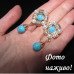 Сережки бірюзові, перлинні з підвісками – 1536