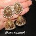 Роскошные серьги джумки шампань Лаксми – 1664