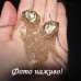 Длинные золотистые серьги Львы с цепями – 2084