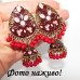 Индийские красные Джумки Мирра– 2234
