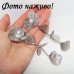 Крупные серебристые серьги цветы – 2373