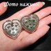 Серьги сердца зеленые в розах – 2510