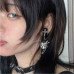 Готические серьги куклы-маски с цепями – 2515