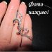 Серебристые серьги в стразах Полосы – 4306