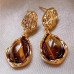 Сережки з каменем тигрове око Краплі – 4328