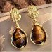 Сережки з каменем тигрове око Краплі – 4328