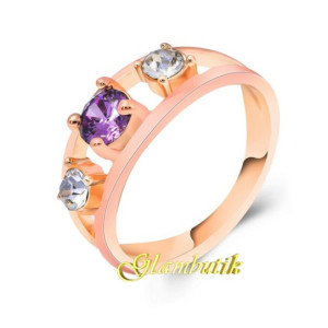 Кольцо в стиле Chopard Фиолетовое трио