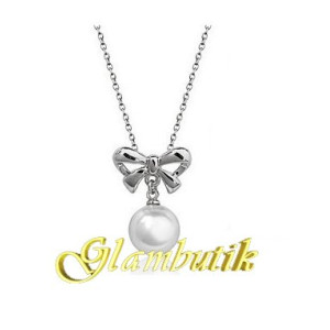 Подвеска CHANEL Жемчужинки с бантиком в белом