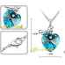 Подвеска SWAROVSKI Сердце голубое с узелком