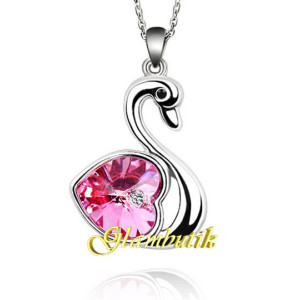Подвеска SWAROVSKI Лебедь сердце