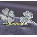 Серьги SWAROVSKI Клевер мерцающий в платине