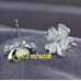 Серьги SWAROVSKI Клевер мерцающий в платине