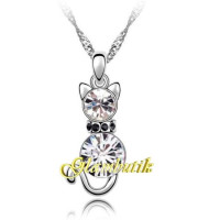 Подвеска SWAROVSKI Кошка кристальная с ошейником