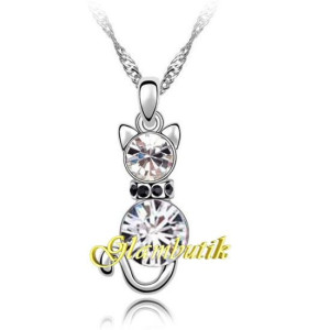 Подвеска SWAROVSKI Кошка кристальная с ошейником