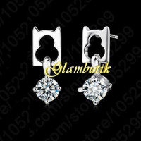 Серьги в серебре Тайна с цирконом