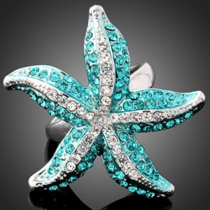 Кольцо в стиле Chaumet Голубая морская звезда