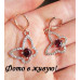 Серьги Butterflies with garnet
