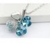 Голубой кулон Клевер SWAROVSKI