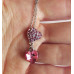 Подвеска SWAROVSKI Дуэт сердец розовый