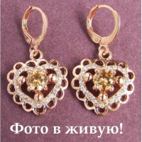Ювелирные серьги Сердца Venus шампань