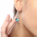 Серьги Балерина в голубой пачке Swarovski